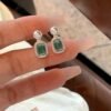 Alloy Green Diamond Earrings